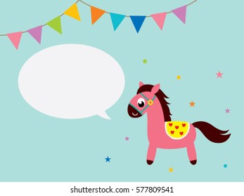 cute horse message greeting card