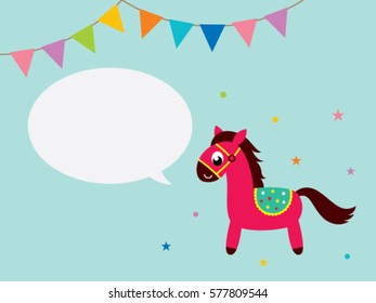 cute horse message greeting card