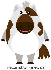 Cute horse on white background illustration