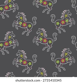 Cute horse pattern design of seamless, suit for package design, wallpaper, fashion print, housing wallpaper, arty-crafty.  