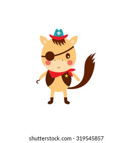 cute horse pirate vector