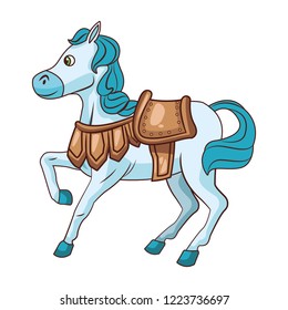 Cute horse with saddle