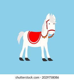 Cute Horse of Sinterklaas - vector illustration cartoon style