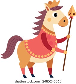 cute horse Stricker vector with a white background