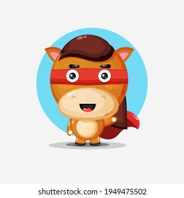Cute horse superhero vector design