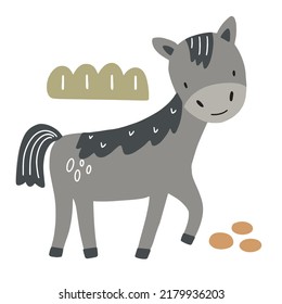 cute horse. Vector illustration of a pet on a white background for your design.