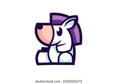 cute horse vector template logo design
