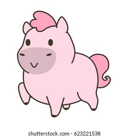 Cute horse zodiac vector cartoon