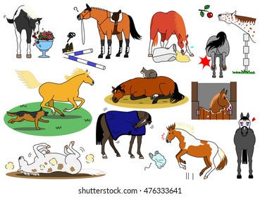 cute horses set