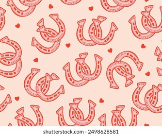 Cute Horseshoe pattern seamless. Horseshoe symbol of happiness. Design for fashion , fabric, textile, wallpaper , wrapping and all prints