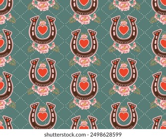 Cute Horseshoe pattern seamless. Horseshoe symbol of happiness. Design for fashion , fabric, textile, wallpaper , wrapping and all prints