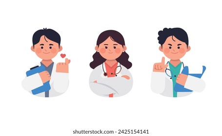 
Nette Krankenhaus Arzt Charakter Vektor-Illustration.