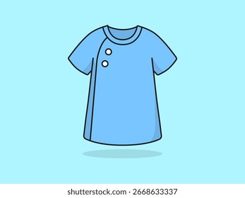 Cute Hospital gown – Flat Vector Cartoon Illustration.