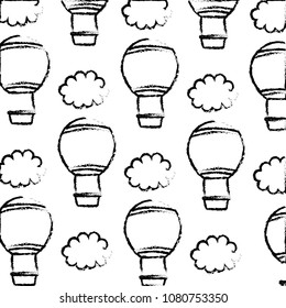 cute hot air balloon clouds decoration pattern