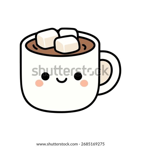 Cute Hot Chocolate Mug with Marshmallows cocoa drink