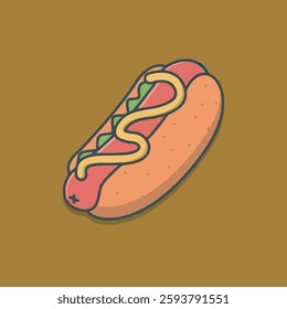 Cute hot dog vector children's illustration Q version vector cartoon illustration