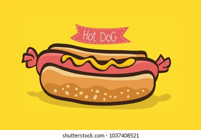 cute hot dog vector design