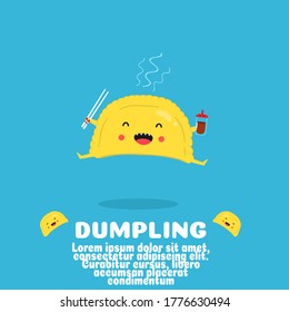 Cute Hot Dumpling Cartoon Vector.chinese Snack Food.