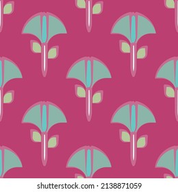 Vector de color rosa cálido sin fisuras patrón floral gráfico con flores acuáticas