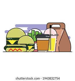 Cute hotdog set menu Illustration, junk food, fast food, restaurant, fast food menu. modern simple food vector icon, flat graphic symbol in trendy flat design style.
