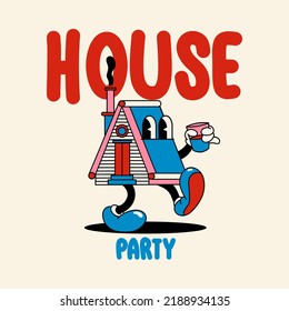 cute house character vector illustration suitable for logos, symbols and advertisements