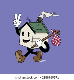 cute house character vector illustration suitable for logos, symbols and advertisements