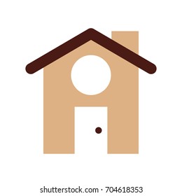 cute house with chimney