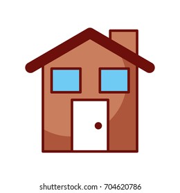 cute house with chimney