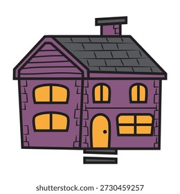 Cute House Doodle Art Vector Illustration