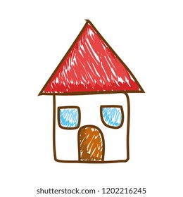 cute house drawing icon