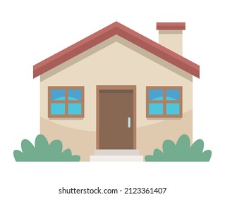 cute house facade isolated icon