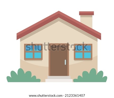 cute house facade isolated icon