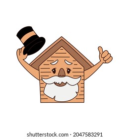 Cute House in Form eines alten Mannes mit Bart und Hut