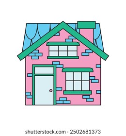 Cute House Illustration _ Single Vector 