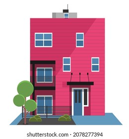 Cute house illustration icon vector