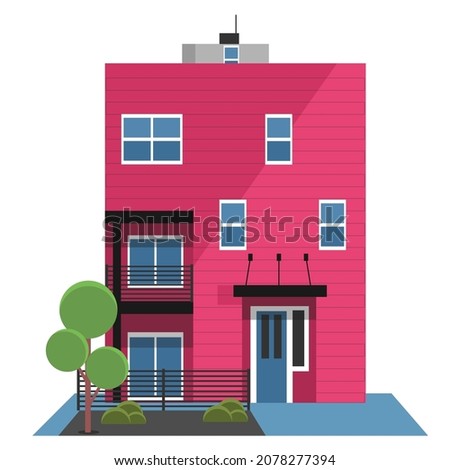 Cute house illustration icon vector