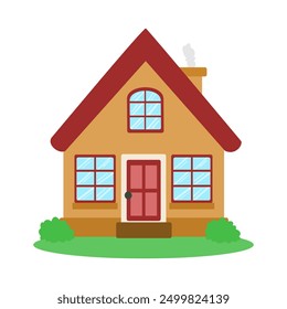 Cute house illustration isolated on white background