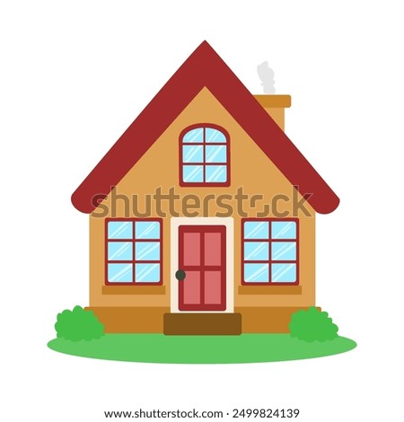 Cute house illustration isolated on white background