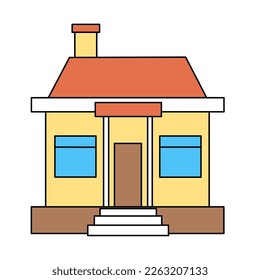 Cute house illustration vector design