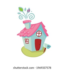 cute house line art clip art vector illustrator