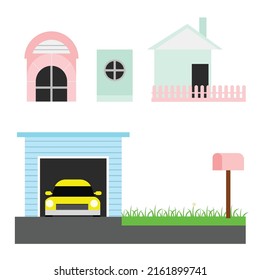Cute house with cute pastel tones. can be assembled together