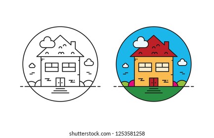 cute house and round