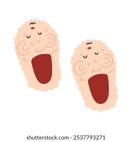 cute house slippers. slippers. vector cartoon illustration of bear slippers. fluffy slippers