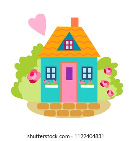 cute house. vector illustration