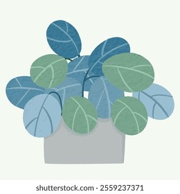 Cute Houseplant with Minimalistic Style for Print and Decoration