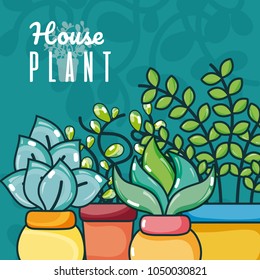 Cute houseplants cartoons