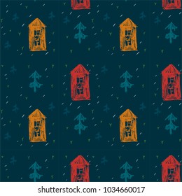 Cute houses pattern