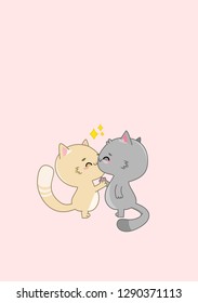 Cute hugging cats