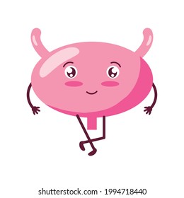 cute human bladder icon isolated