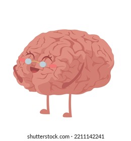Cute human brain on white background